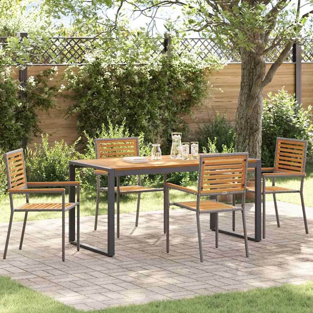 Conjunto De Comedor De Jardín 9 Pcs Y Marrón