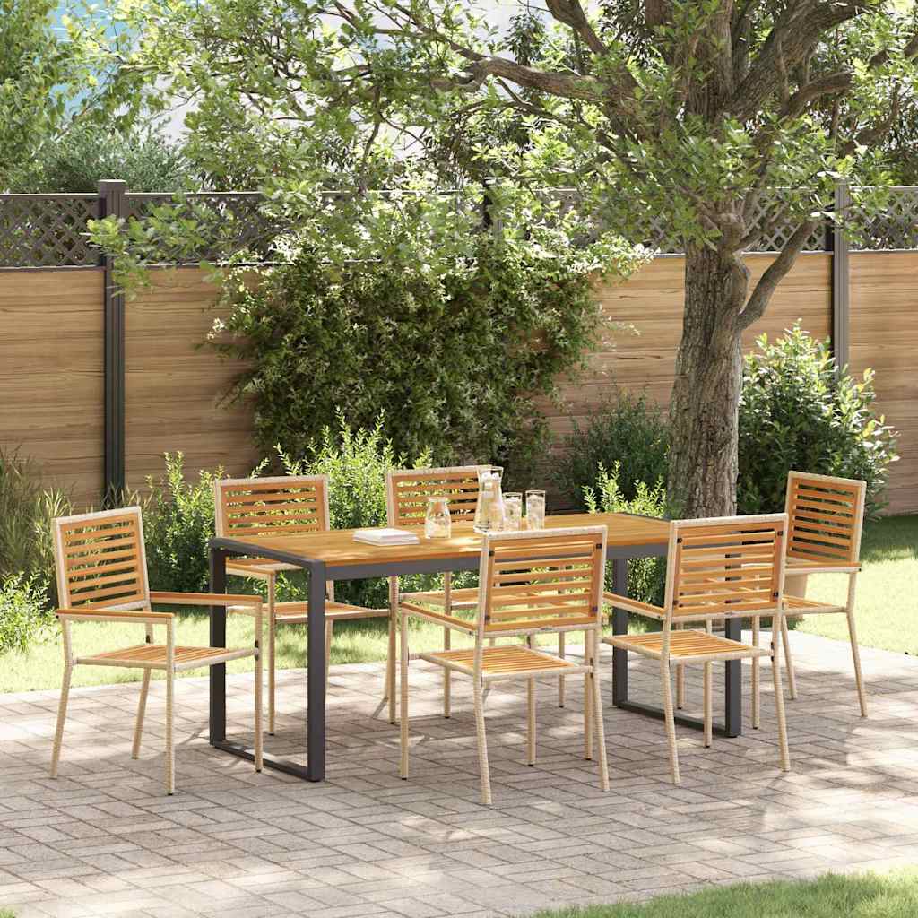 Conjunto De Comedor De Jardín 9 Pcs Y Marrón