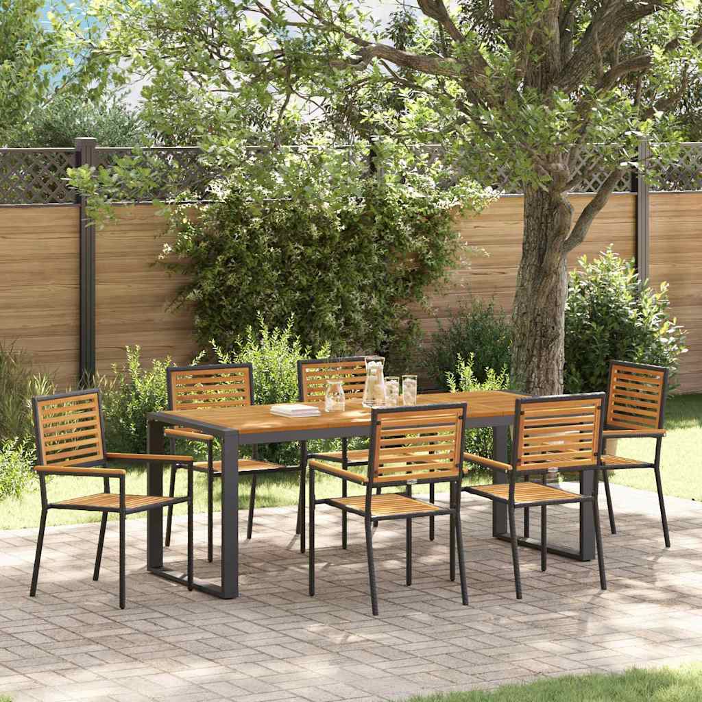 Conjunto De Comedor De Jardín 9 Pcs Y Marrón