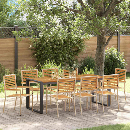 Conjunto De Comedor De Jardín 9 Pcs Y Marrón