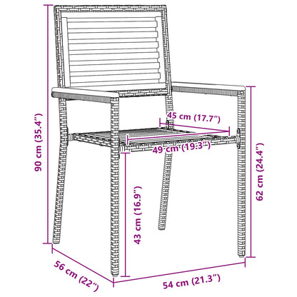 Conjunto De Comedor De Jardín 9 Pcs Y Marrón