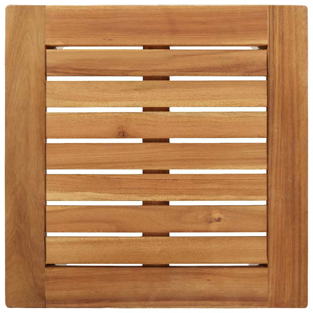 Tumbona 3 Pcs Marrón Madera De Acacia Sólida Y Acero Inoxidable