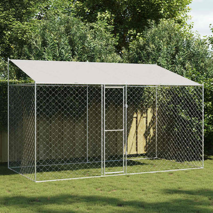 Jaula Para Perro Con Techo Plateado 200 X 200 X 258 Cm