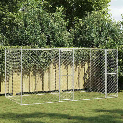 Jaula Para Perro Plateado 200 X 200 X 200 Cm Acero Galvanizado