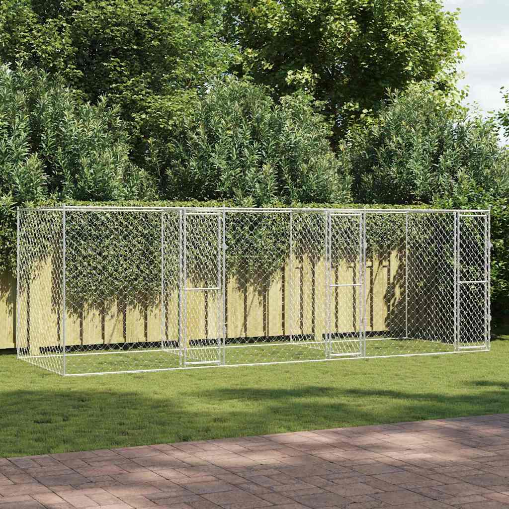 Jaula Para Perro Plateado 200 X 200 X 200 Cm Acero Galvanizado