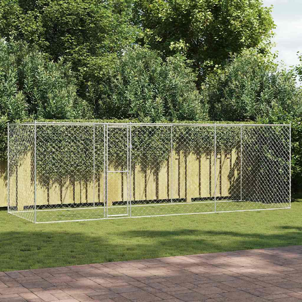 Jaula Para Perro Plateado 200 X 200 X 200 Cm Acero Galvanizado