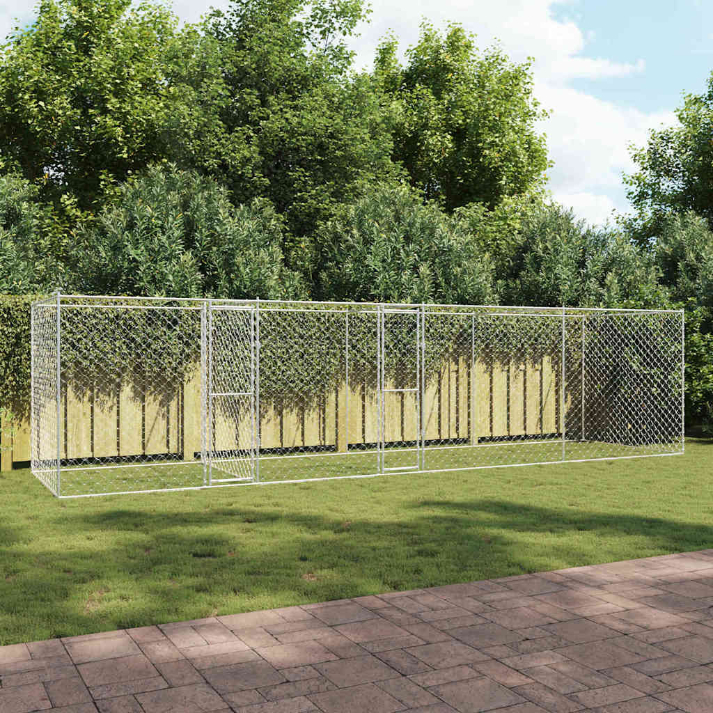 Jaula Para Perro Plateado 200 X 200 X 200 Cm Acero Galvanizado