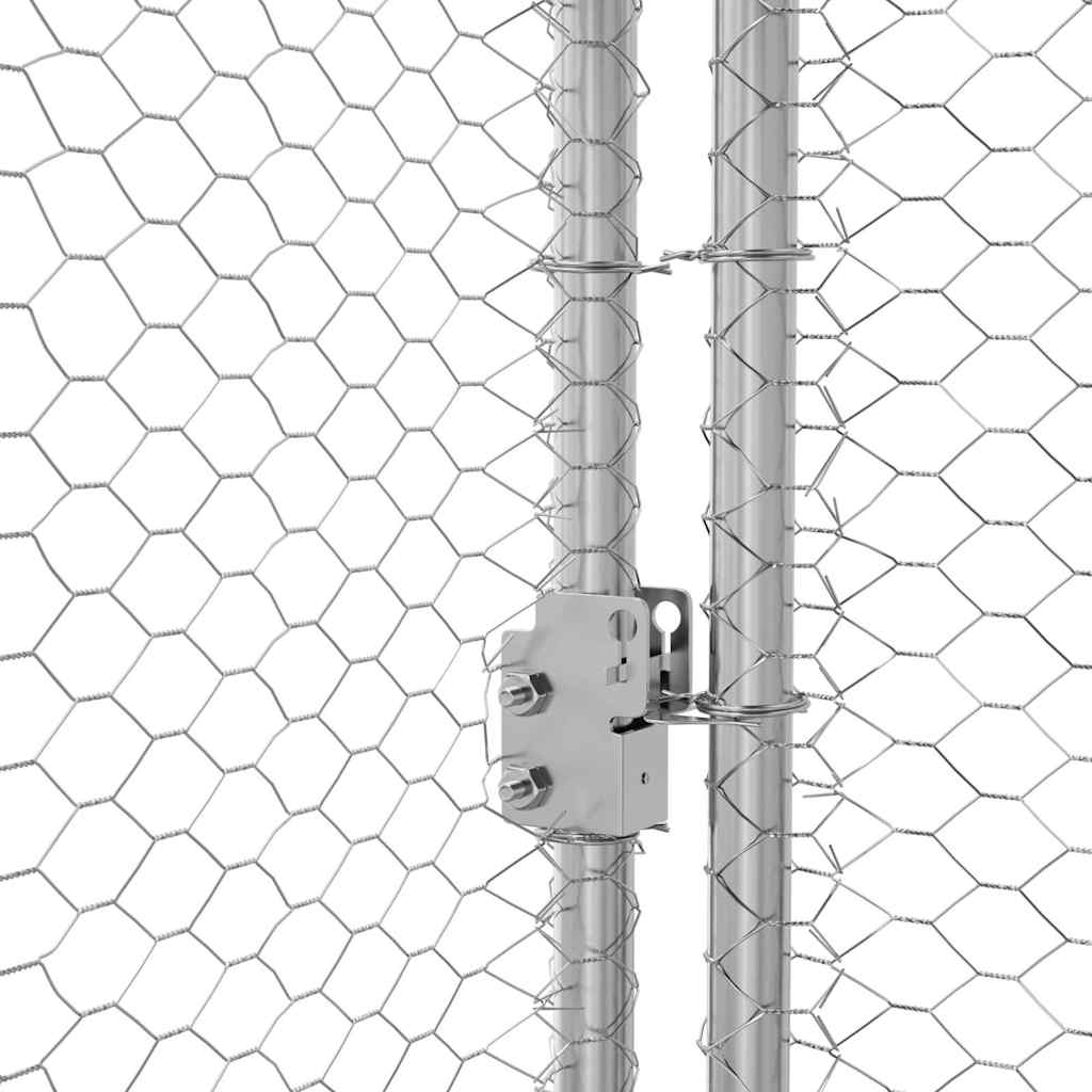 Jaula Para Pollos 3 Pcs Plateado 600 X 200 X 200 Cm Acero Y Pe