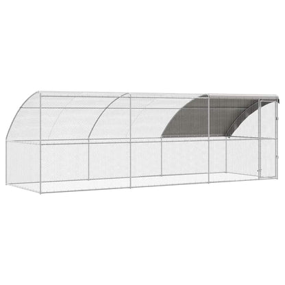 Jaula Para Pollos 3 Pcs Plateado 600 X 200 X 200 Cm Acero Y Pe