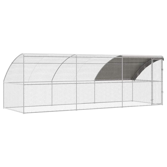 Jaula Para Pollos 3 Pcs Plateado 600 X 200 X 200 Cm Acero Y Pe