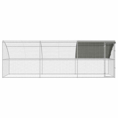 Jaula Para Pollos 3 Pcs Plateado 600 X 200 X 200 Cm Acero Y Pe