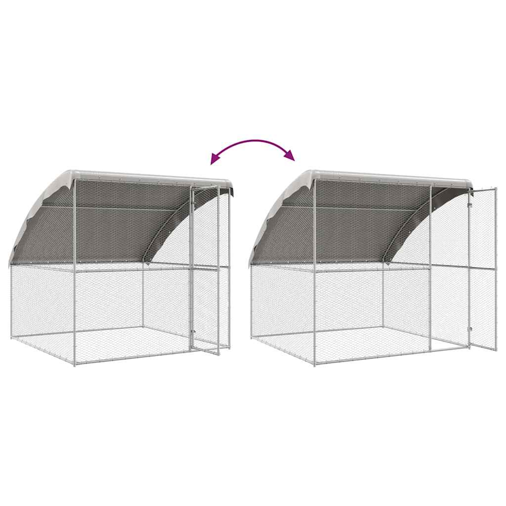 Jaula Para Pollos 3 Pcs Plateado 600 X 200 X 200 Cm Acero Y Pe