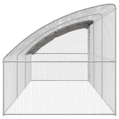 Jaula Para Pollos 3 Pcs Plateado 600 X 200 X 200 Cm Acero Y Pe