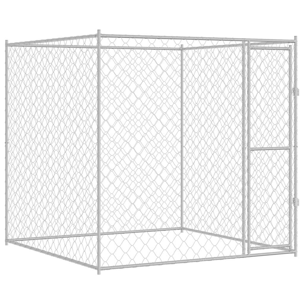 Jaula Para Perro Plateado 200 X 200 X 200 Cm Acero Galvanizado
