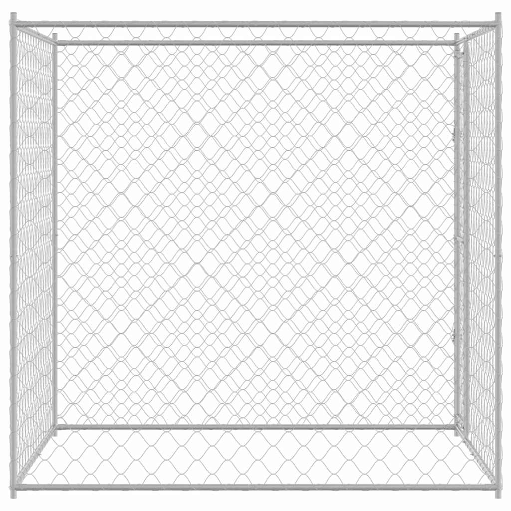Jaula Para Perro Plateado 200 X 200 X 200 Cm Acero Galvanizado