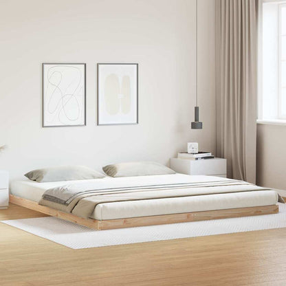 Estructura De Cama Sin Colchón Madera Maciza Marrón