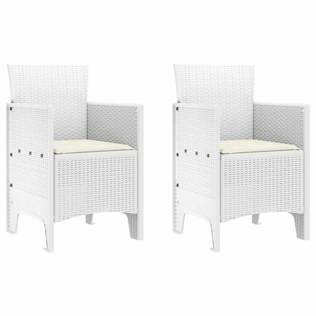 Silla De Jardín Con Cojín 2 Pcs 53 X 49 X 85 Cm Polipropileno