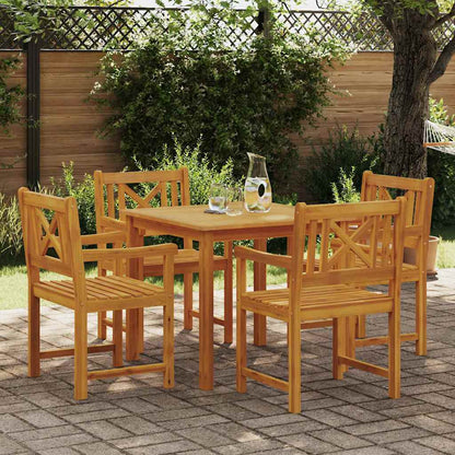 Conjunto De Comedor De Jardín 5 Pcs Marrón