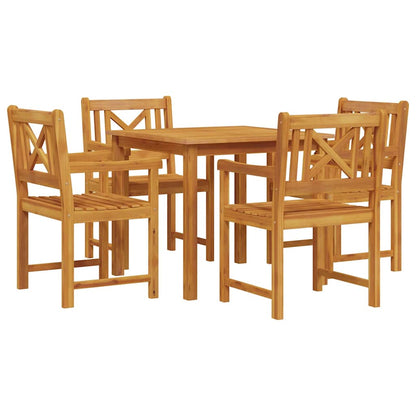 Conjunto De Comedor De Jardín 5 Pcs Marrón