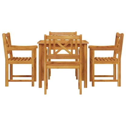 Conjunto De Comedor De Jardín 5 Pcs Marrón