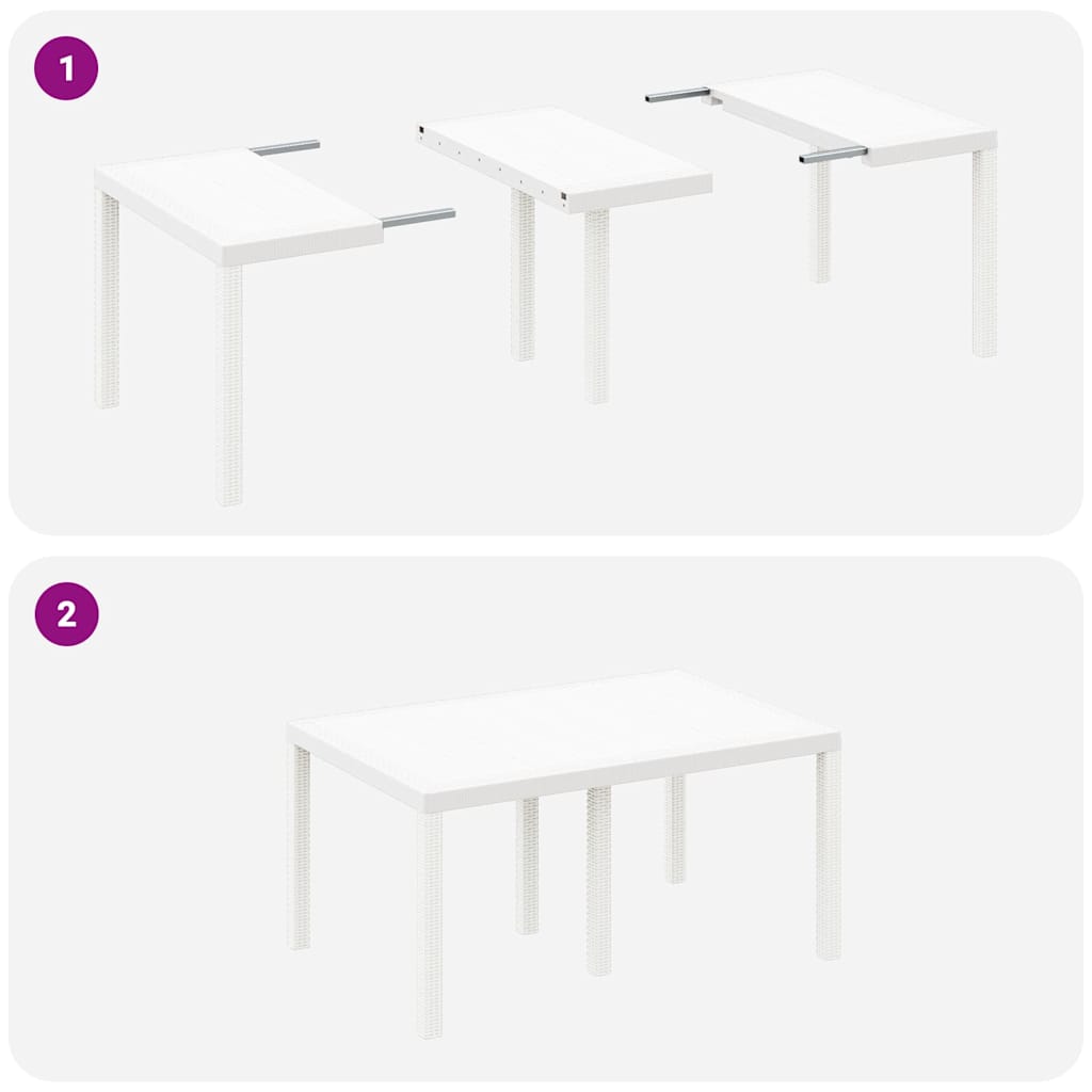Mesa De Jardín 150 X 100 X 73 Cm Ratán Sintético