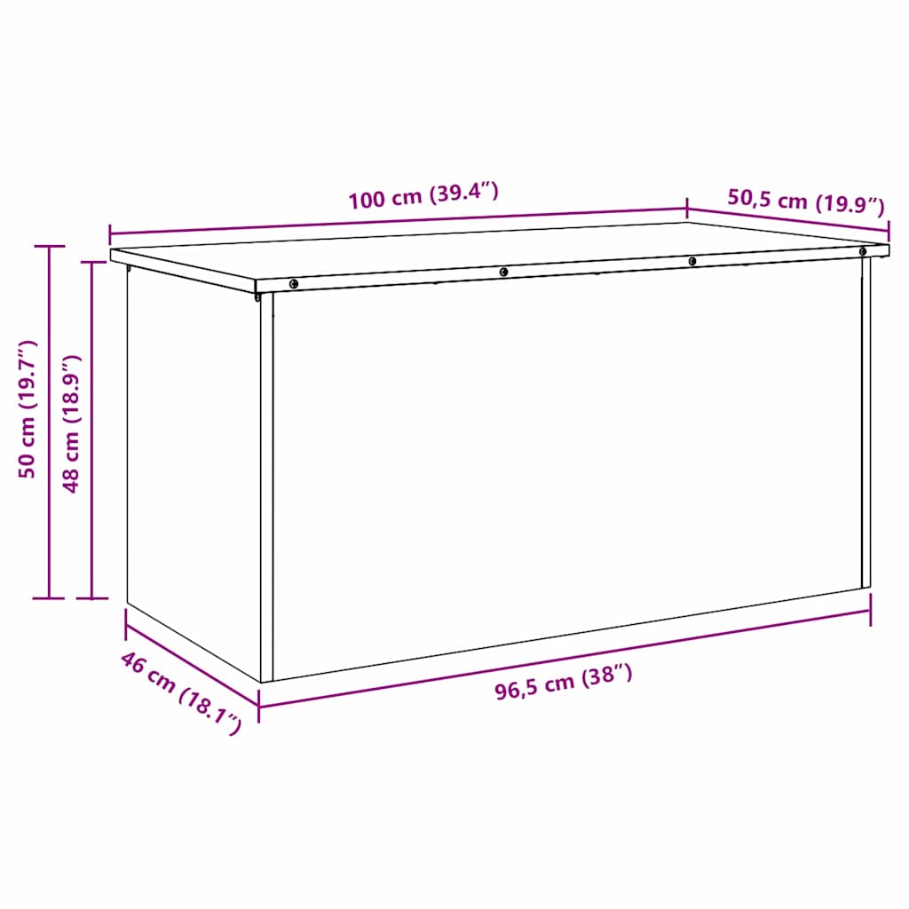 Caja De Almacenamiento Exterior 100 X 50,5 X 50 Cm Acero