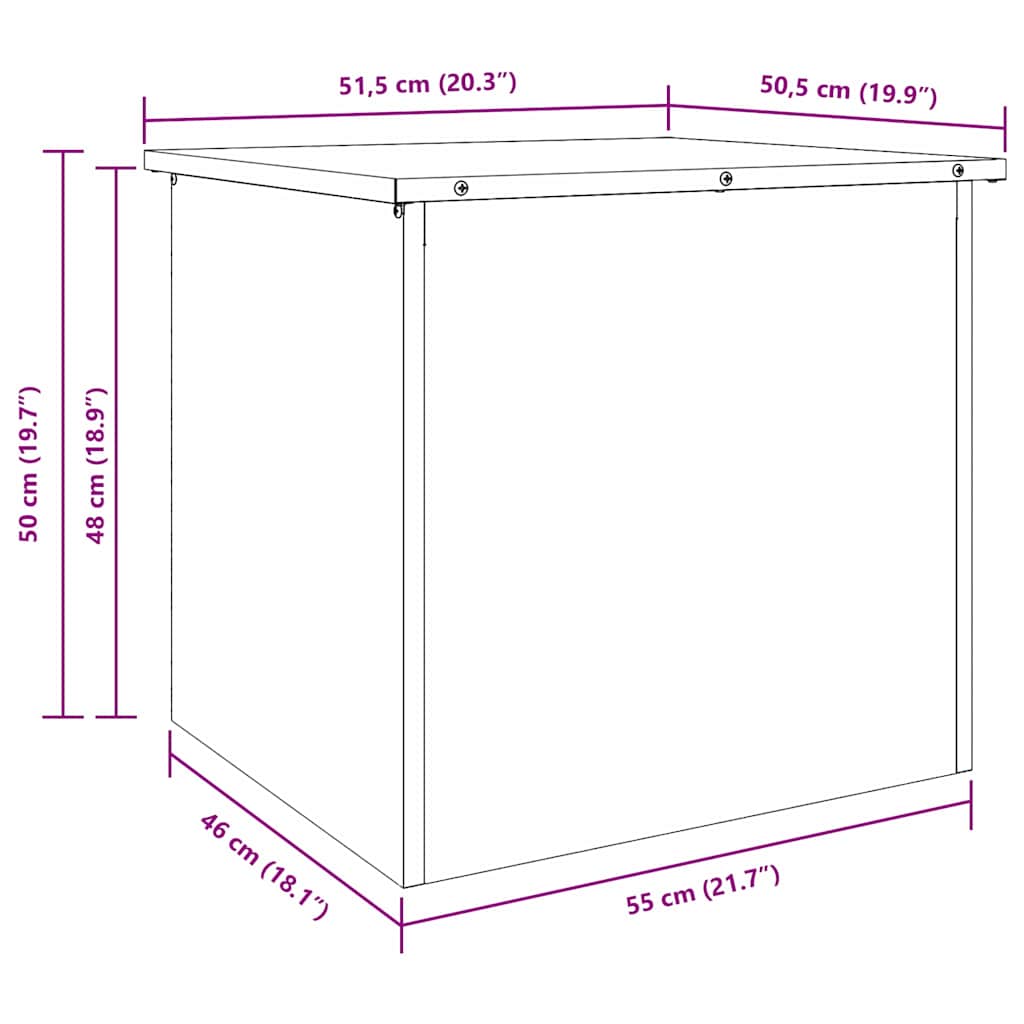 Caja De Almacenamiento Exterior 55 X 50,5 X 50 Cm Acero