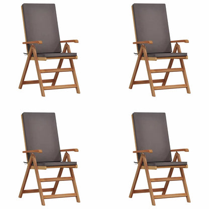 Silla De Jardín 4 Pcs Marrón Y 57 X 71.5 X 104 Cm