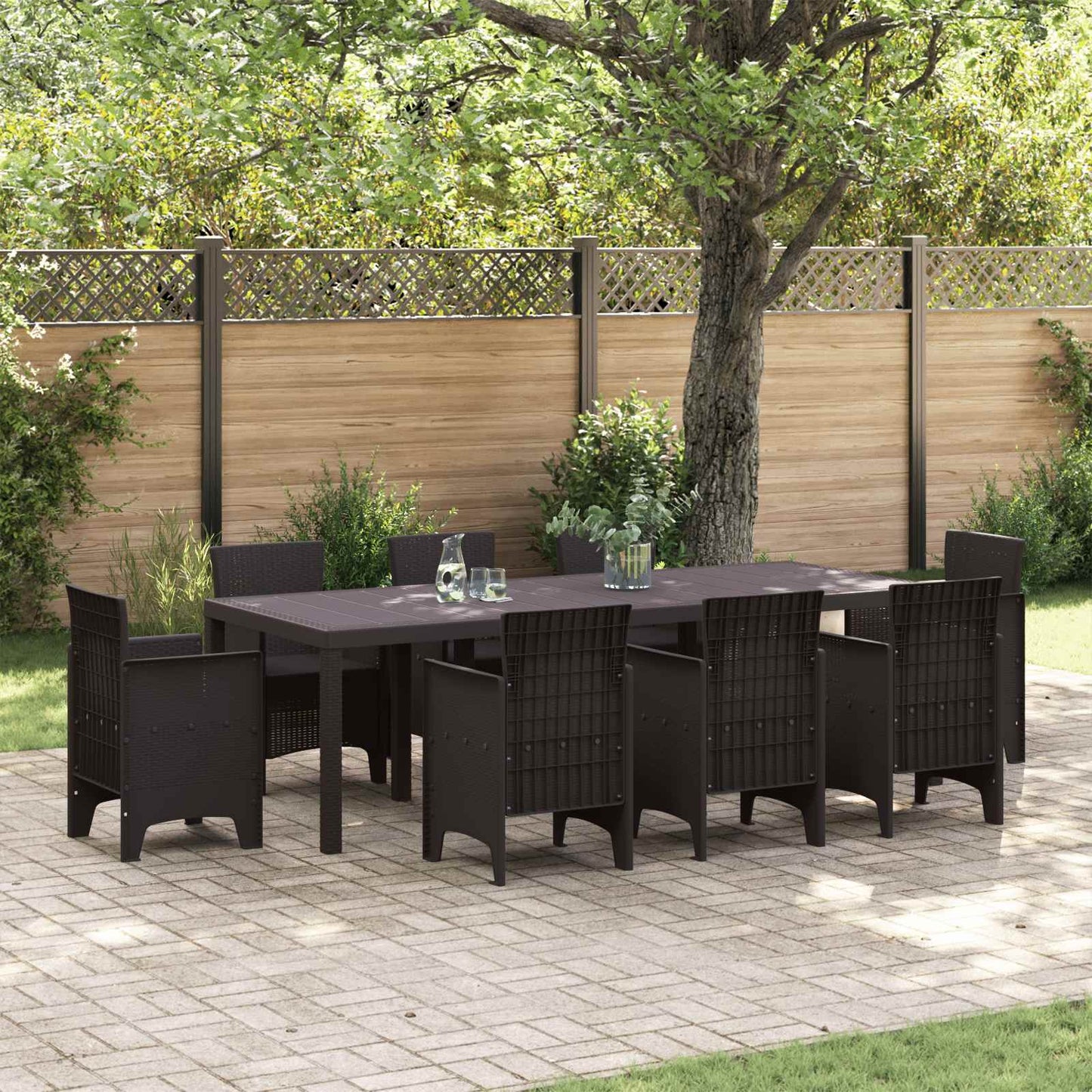 Mesa De Jardín 250 X 100 X 73 Cm Ratán Sintético