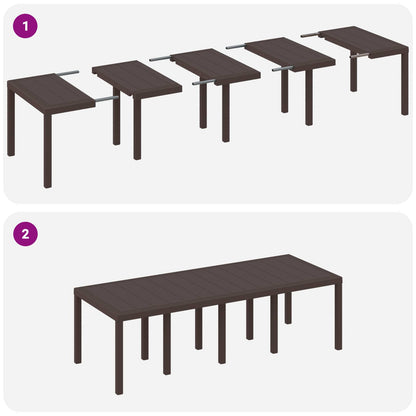 Mesa De Jardín 250 X 100 X 73 Cm Ratán Sintético