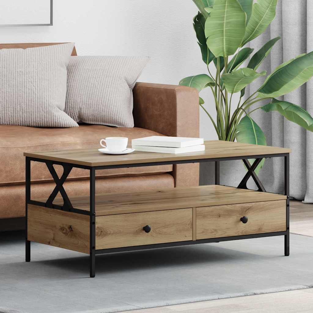 Mesa De Centro Madera De Ingeniería 100X51X45 Cm