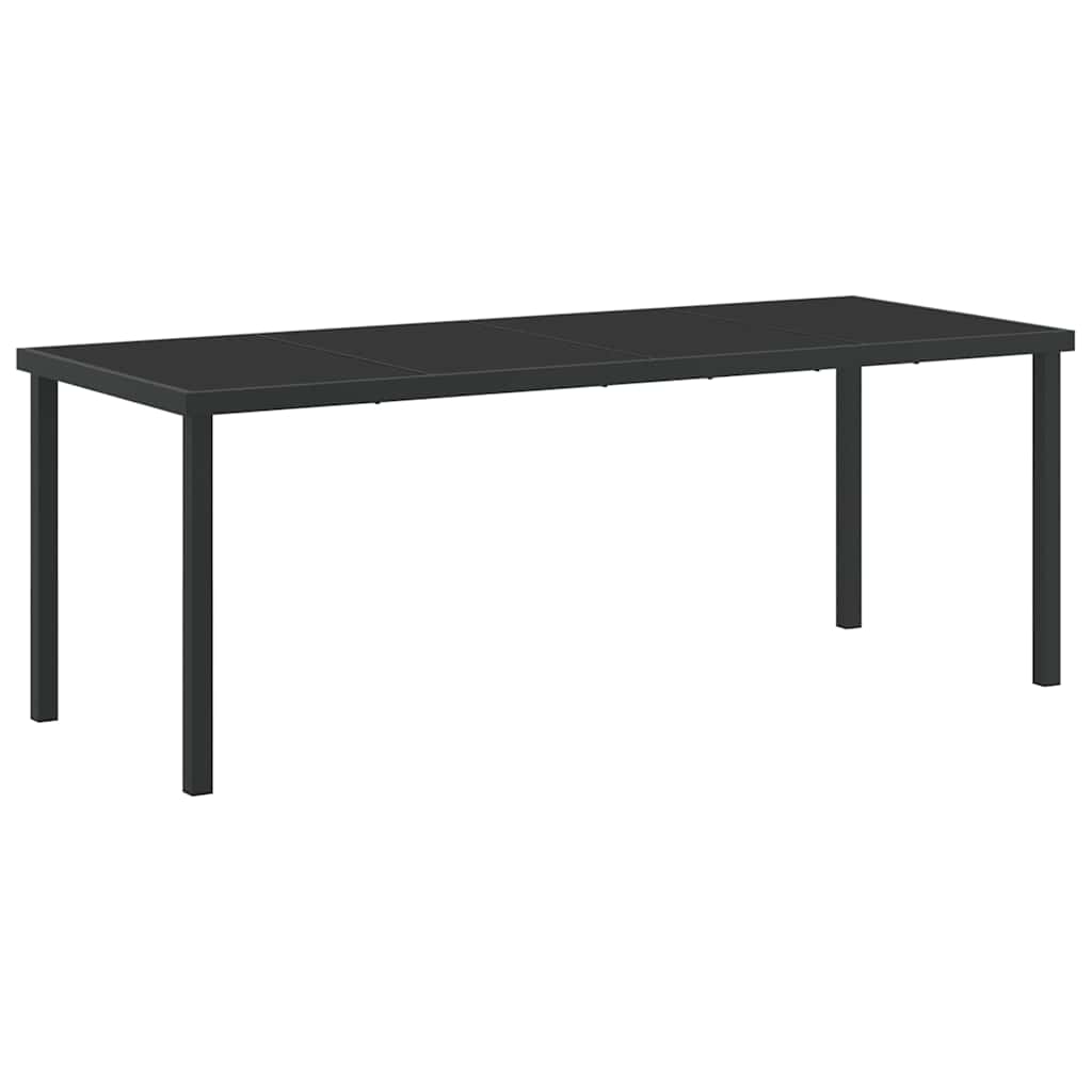 Conjunto De Comedor De Jardín 9 Pcs Negro 200 X 80 X 73 Cm
