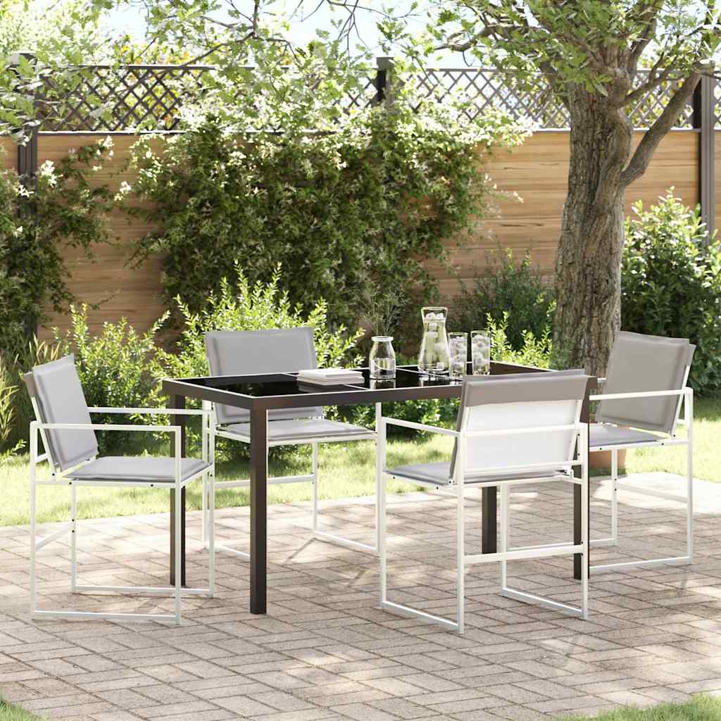 Conjunto De Comedor De Jardín 9 Pcs Negro 200 X 80 X 73 Cm
