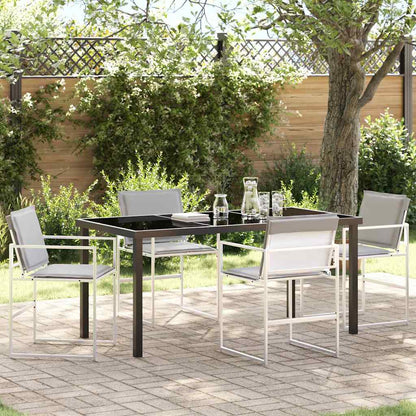 Conjunto De Comedor De Jardín 9 Pcs Negro 200 X 80 X 73 Cm