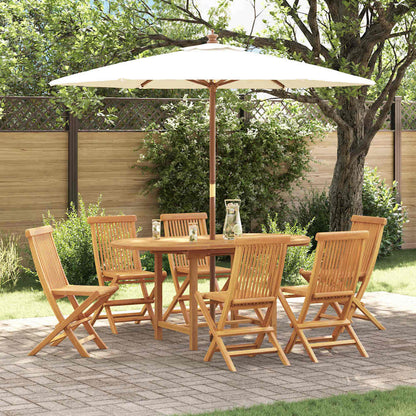 Conjunto De Comedor De Jardín 7 Pcs Marrón