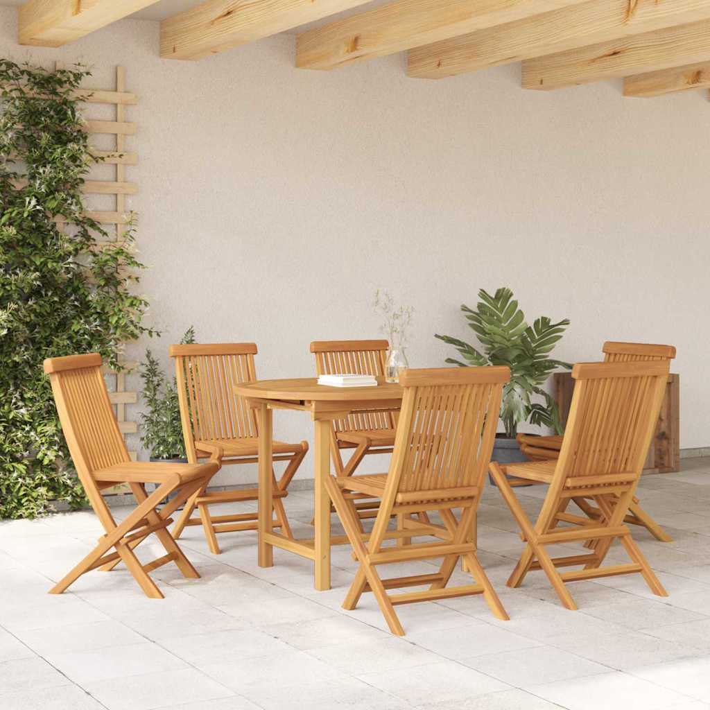 Conjunto De Comedor De Jardín 7 Pcs Marrón