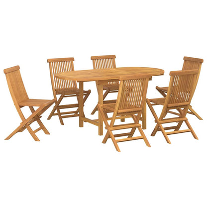 Conjunto De Comedor De Jardín 7 Pcs Marrón