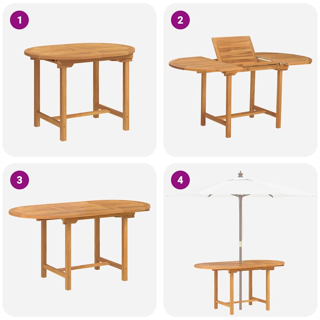 Conjunto De Comedor De Jardín 7 Pcs Marrón