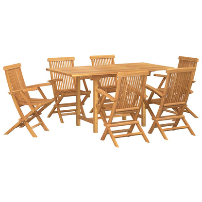 Conjunto De Comedor De Jardín 7 Pcs Marrón