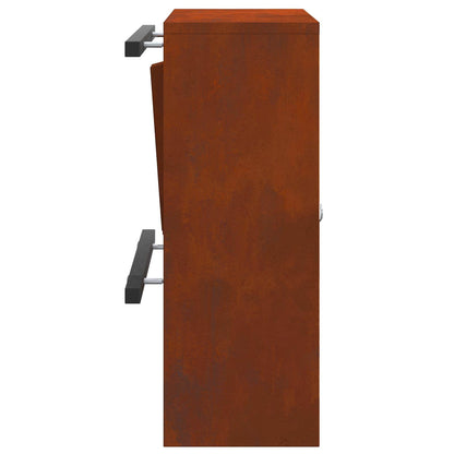 Buzón Con Puerta Oxidado 30 X 20 X 55 Cm Acero Autopatinable