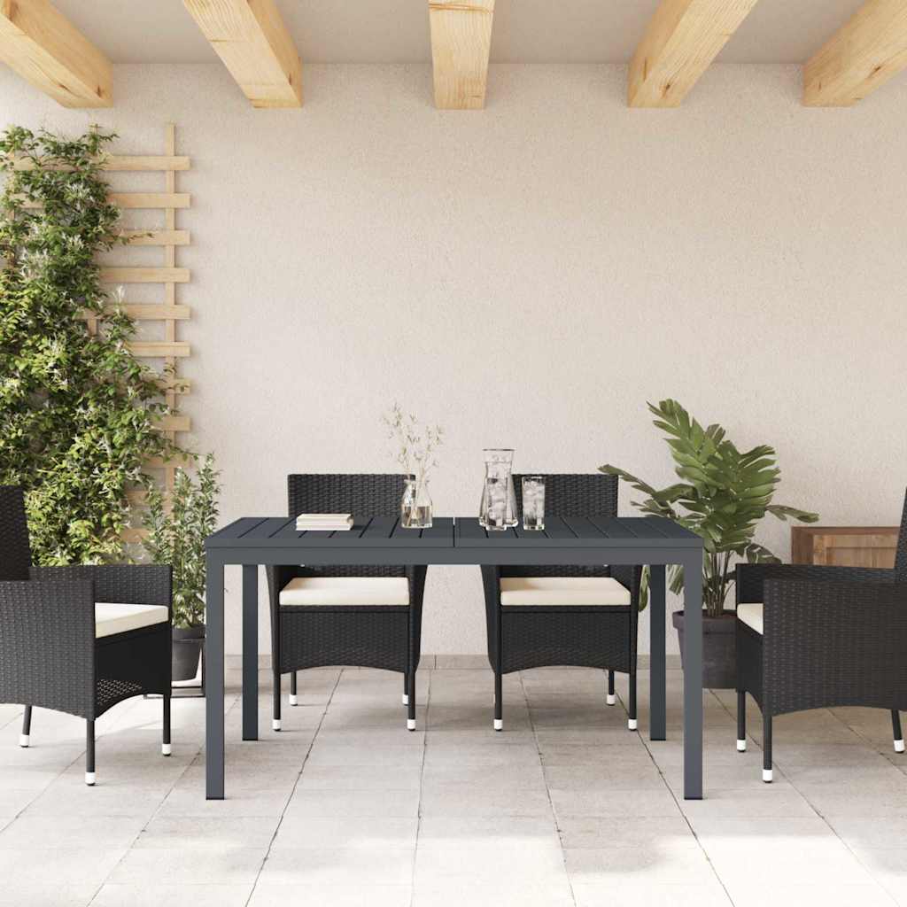 Mesa De Cena Exterior Plegable Antracita 210 X 90 X 73 Cm Acero