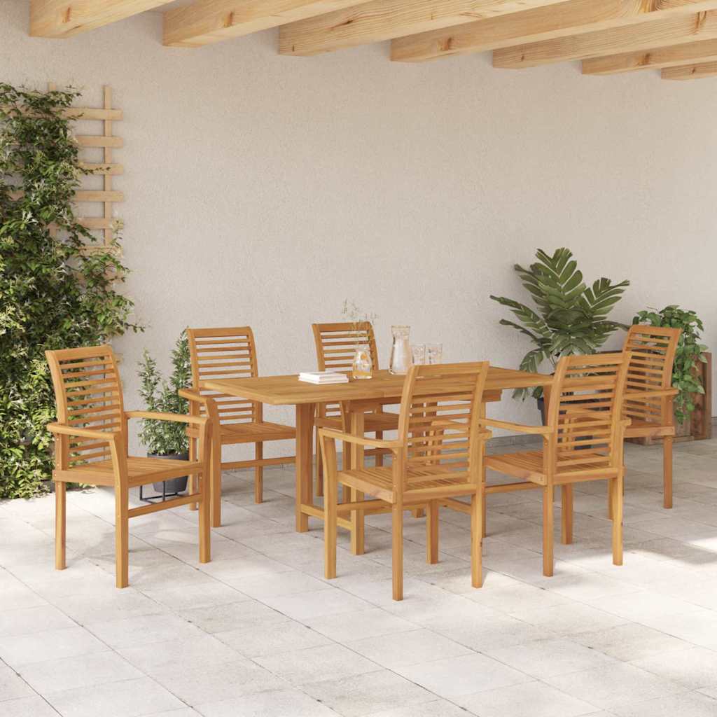Conjunto De Comedor De Jardín 7 Pcs Marrón