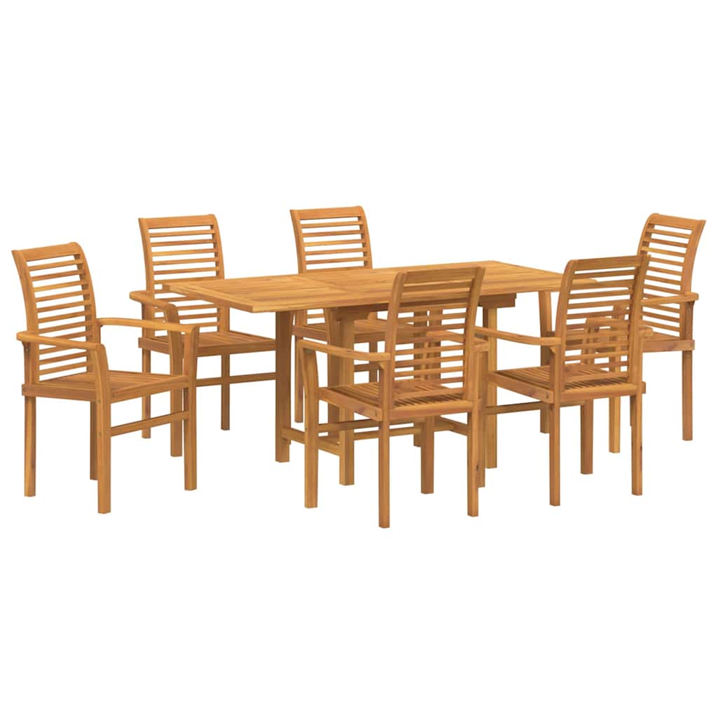 Conjunto De Comedor De Jardín 7 Pcs Marrón