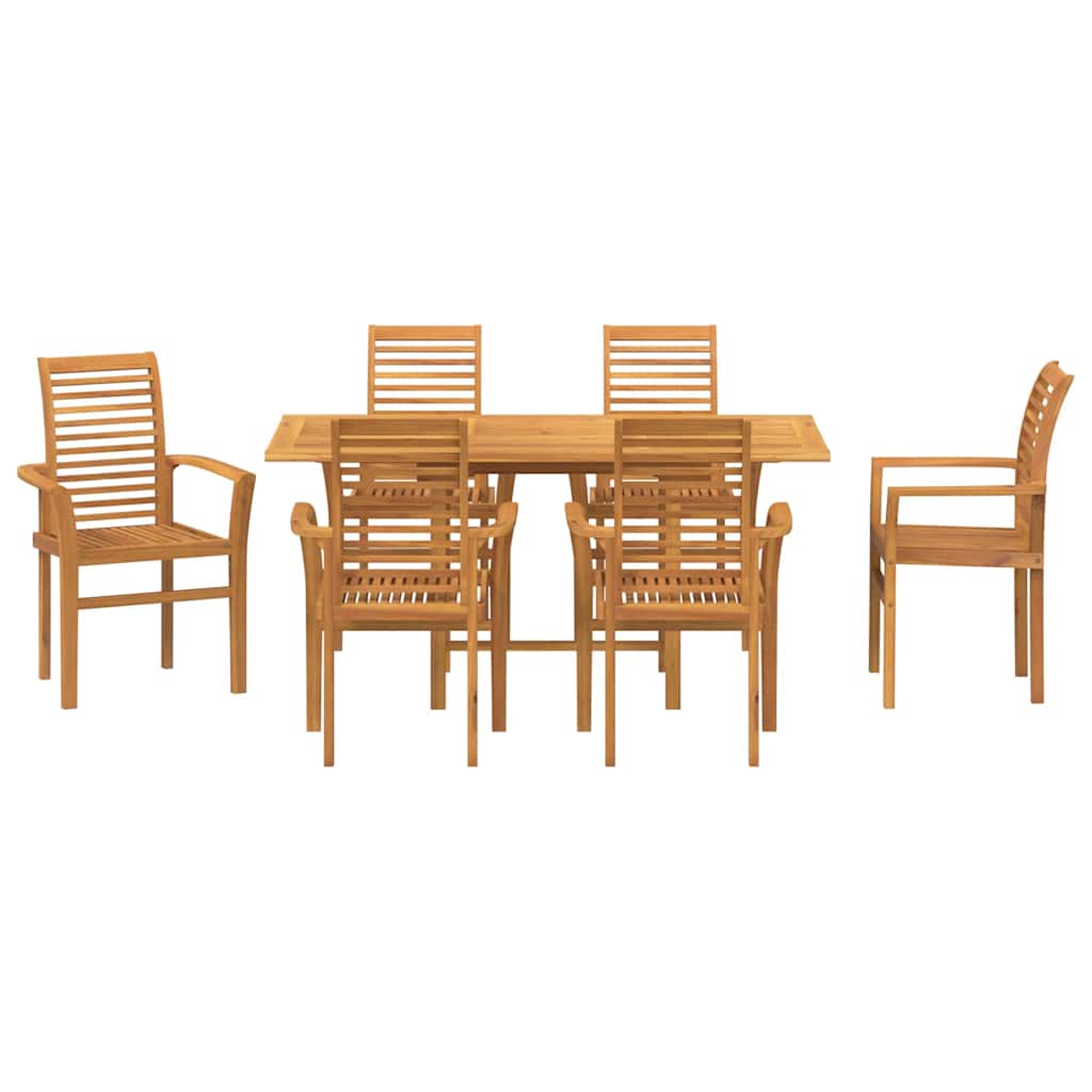 Conjunto De Comedor De Jardín 7 Pcs Marrón