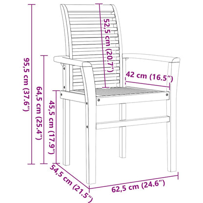 Conjunto De Comedor De Jardín 7 Pcs Marrón