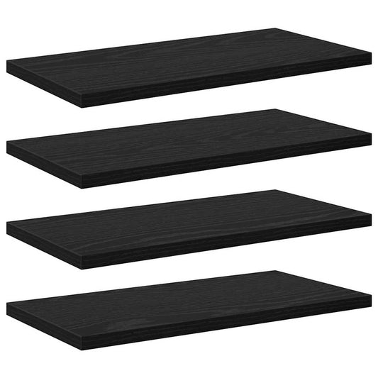 Tablero De Estantería 4 Pcs Negro