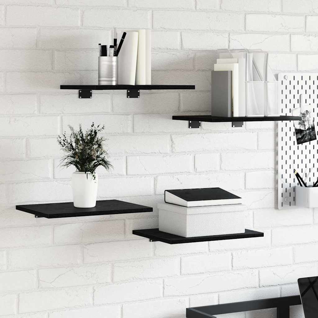 Tablero De Estantería 4 Pcs Negro