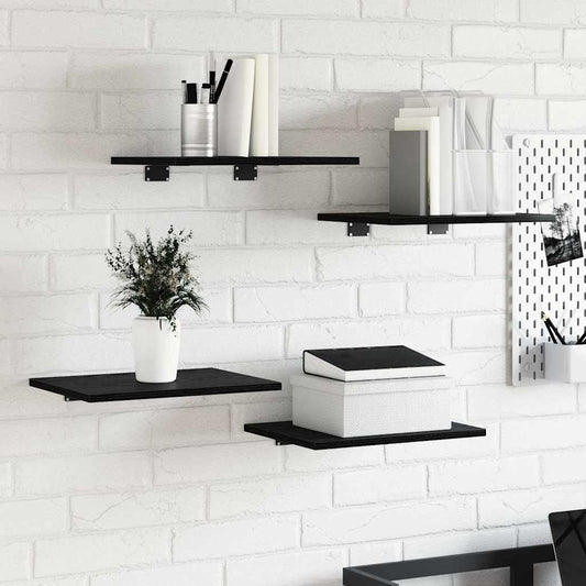 Tablero De Estantería 4 Pcs Negro