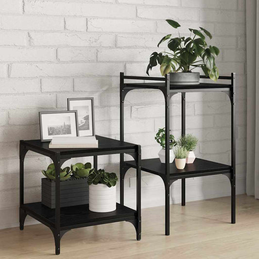 Tablero De Estantería 4 Pcs Negro