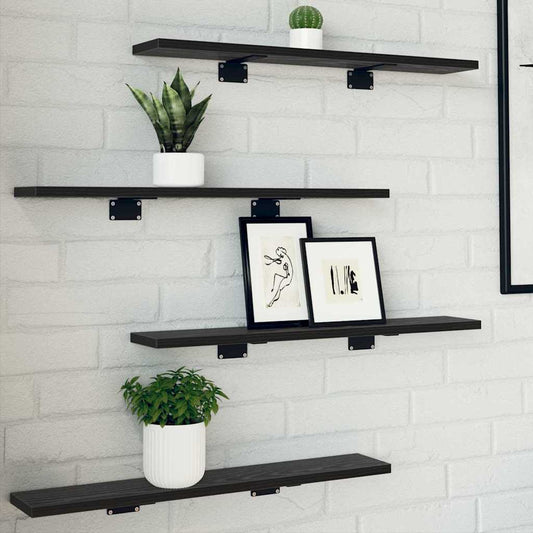 Tablero De Estantería 4 Pcs Negro